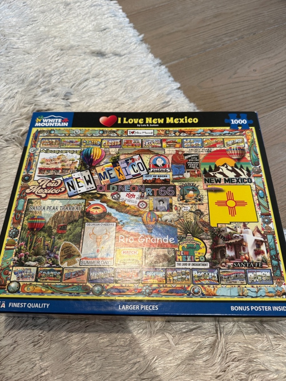 White Mountain I Love New Mexico Puzzle - Yellow, Red, Blue, Green
